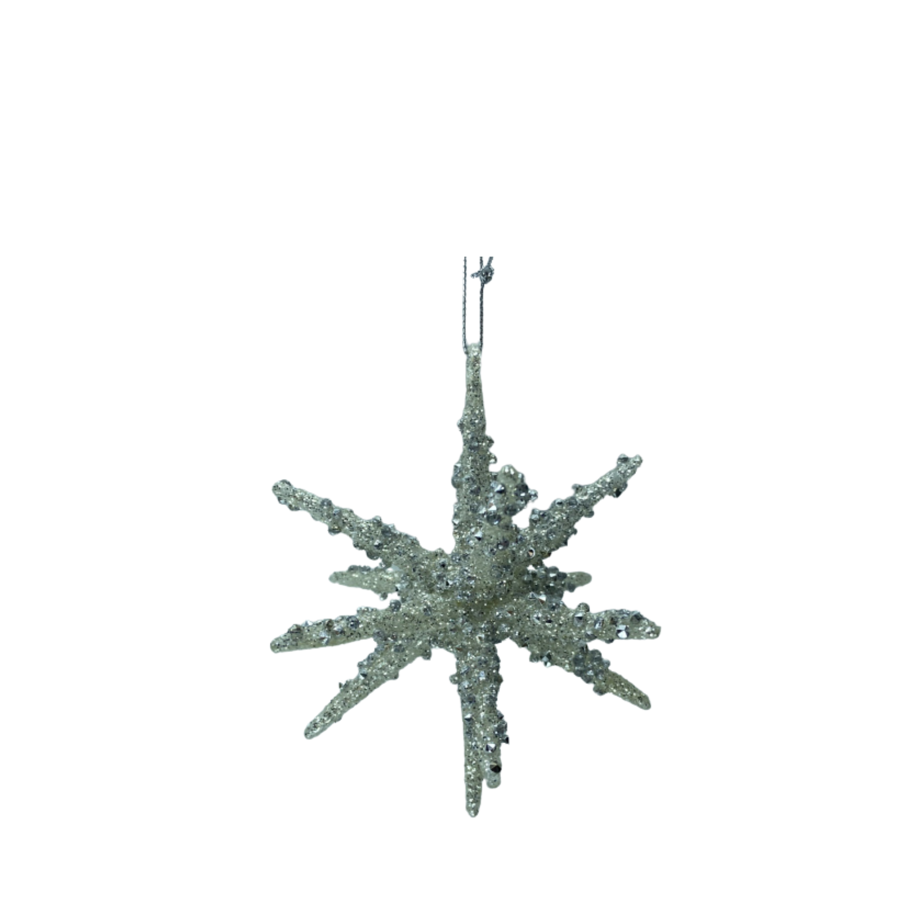 Glaskugle glitter stjerne II