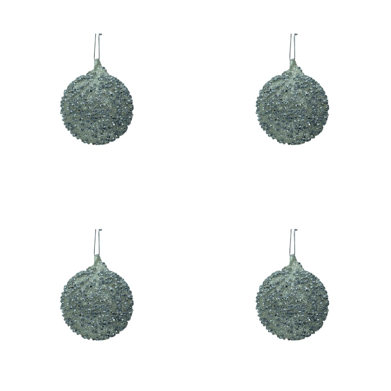 Glaskugle glitter 4 stk