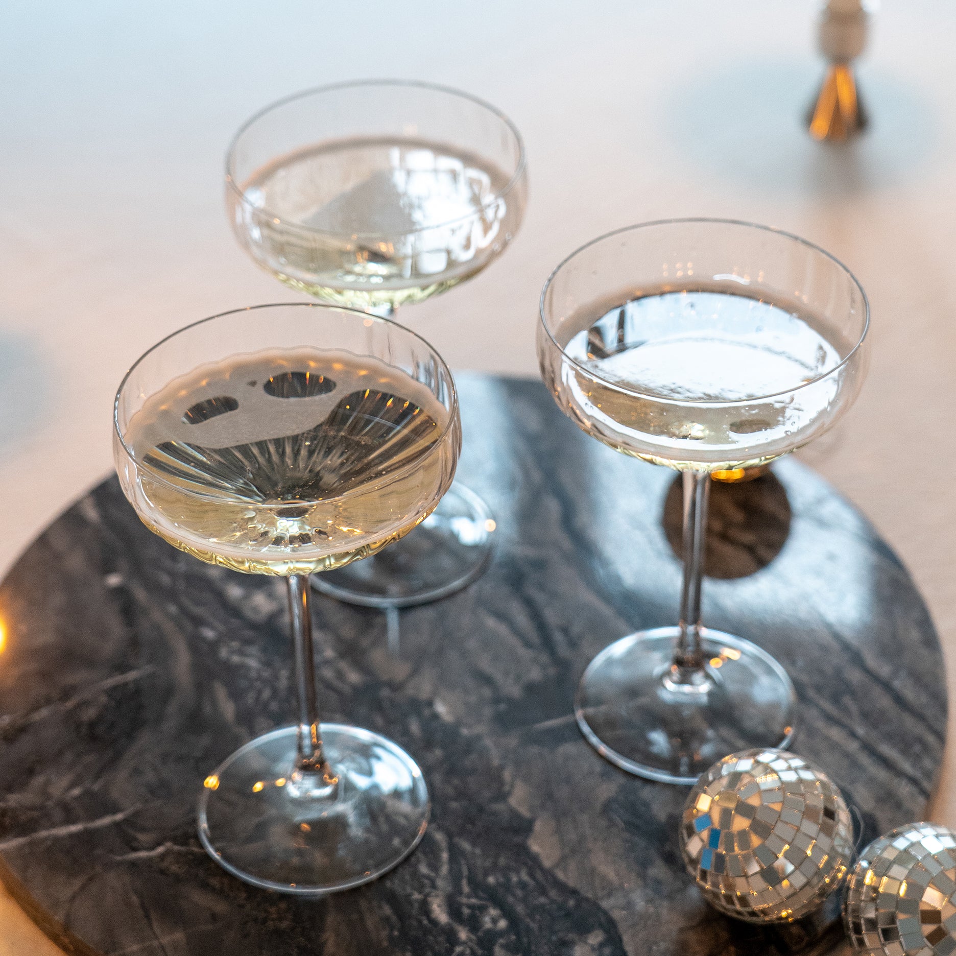 Rille Champagnerschale 2 Stk.