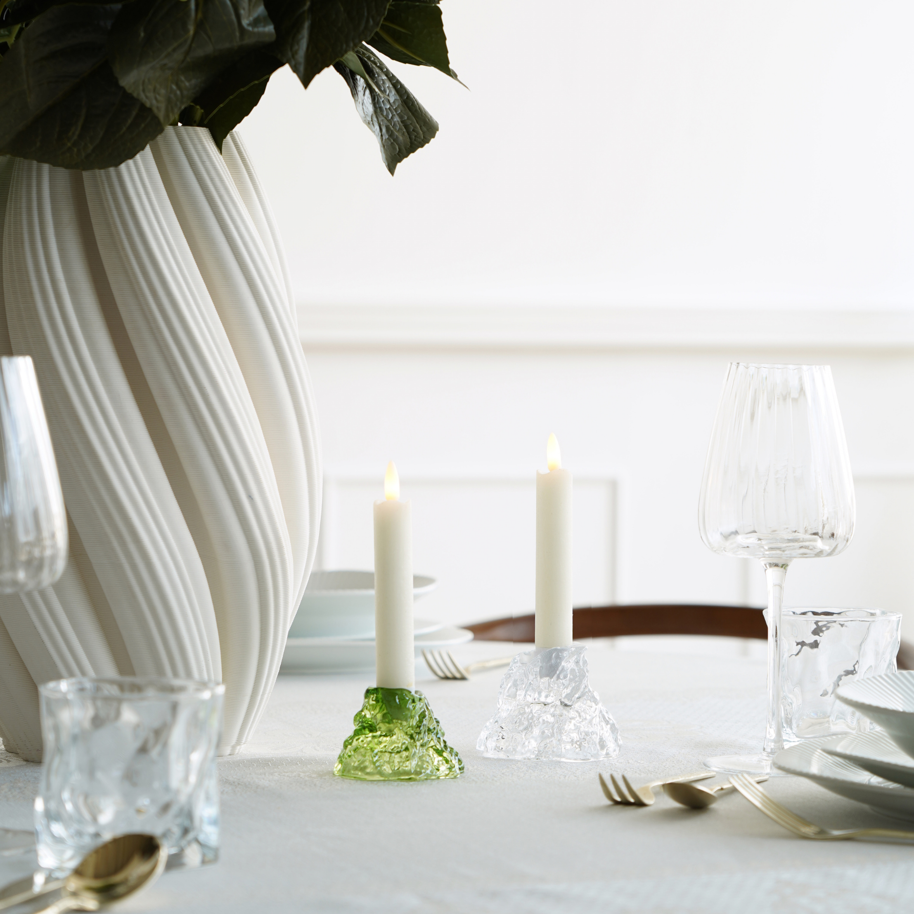 Smelt glaslysestage - stor