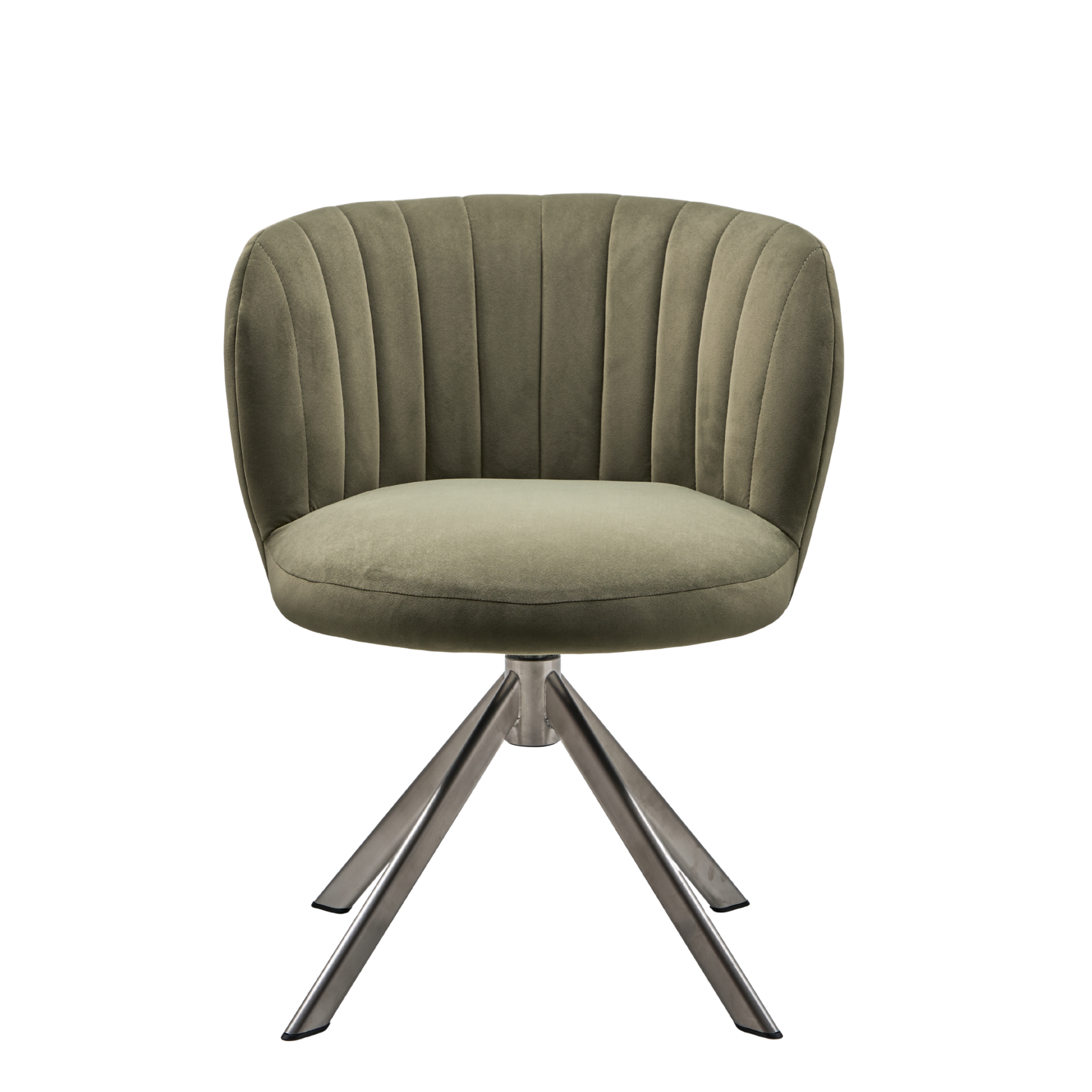 Shelly II spisebordsstol velour m. drejeben (stainless steel)