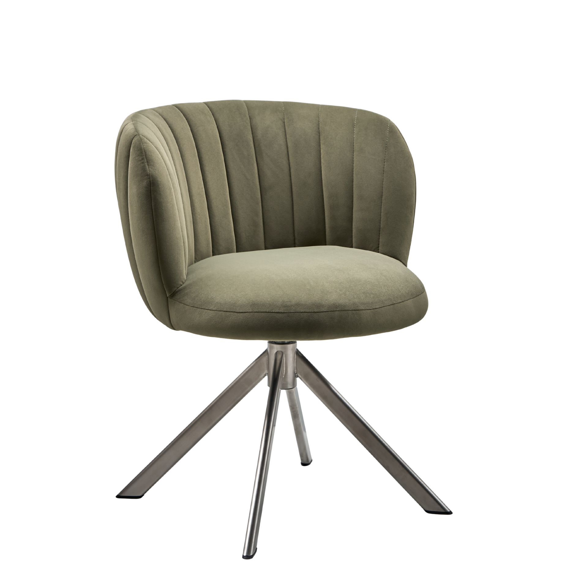 Shelly II spisebordsstol velour m. drejeben (stainless steel)