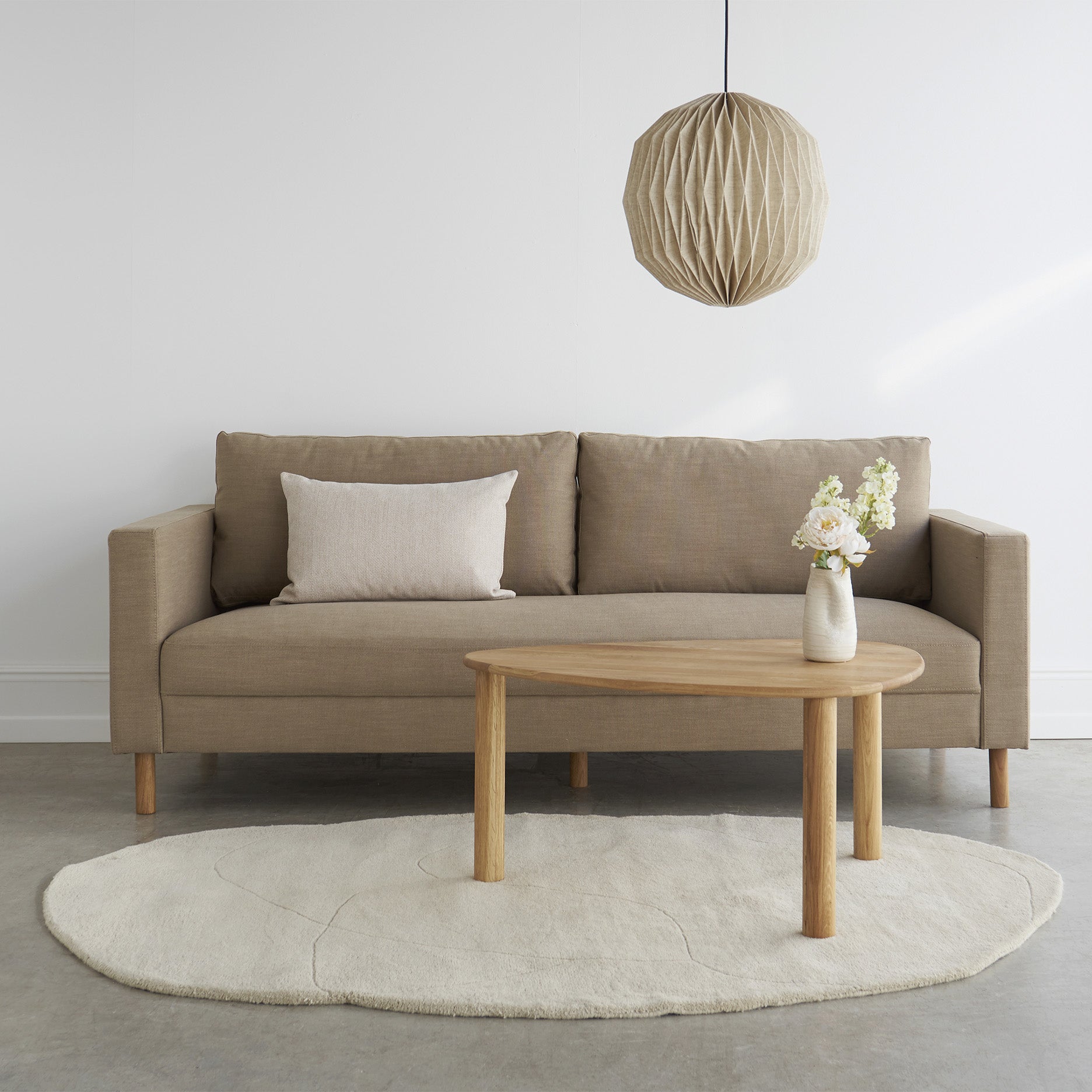 Stapleton II 3 pers. sofa m. egetræsben