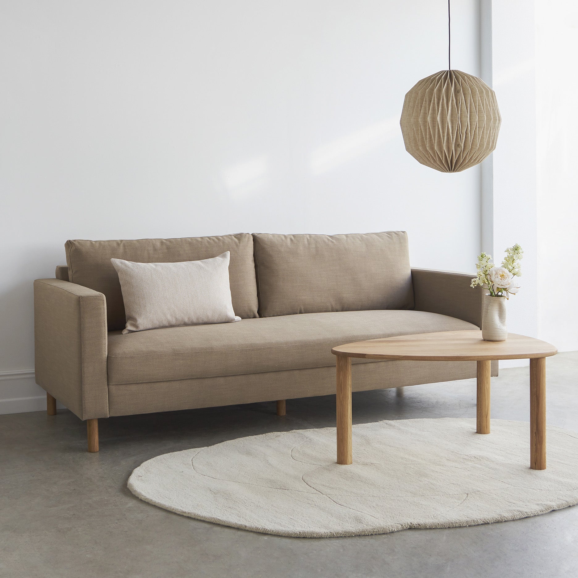 Stapleton II 3 pers. sofa m. egetræsben
