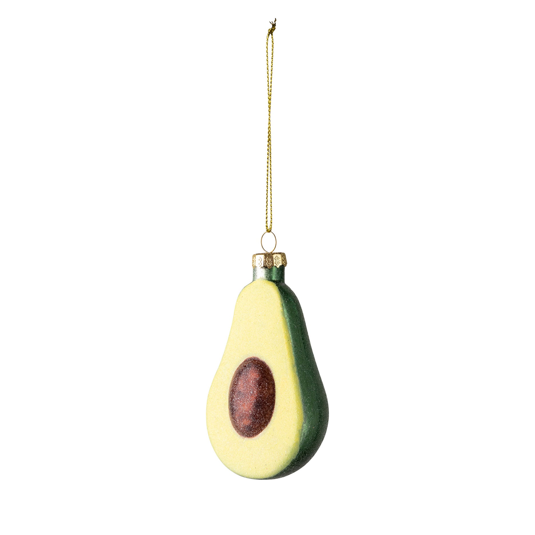 Avocado-Weihnachtskugel aus Glas 10 cm