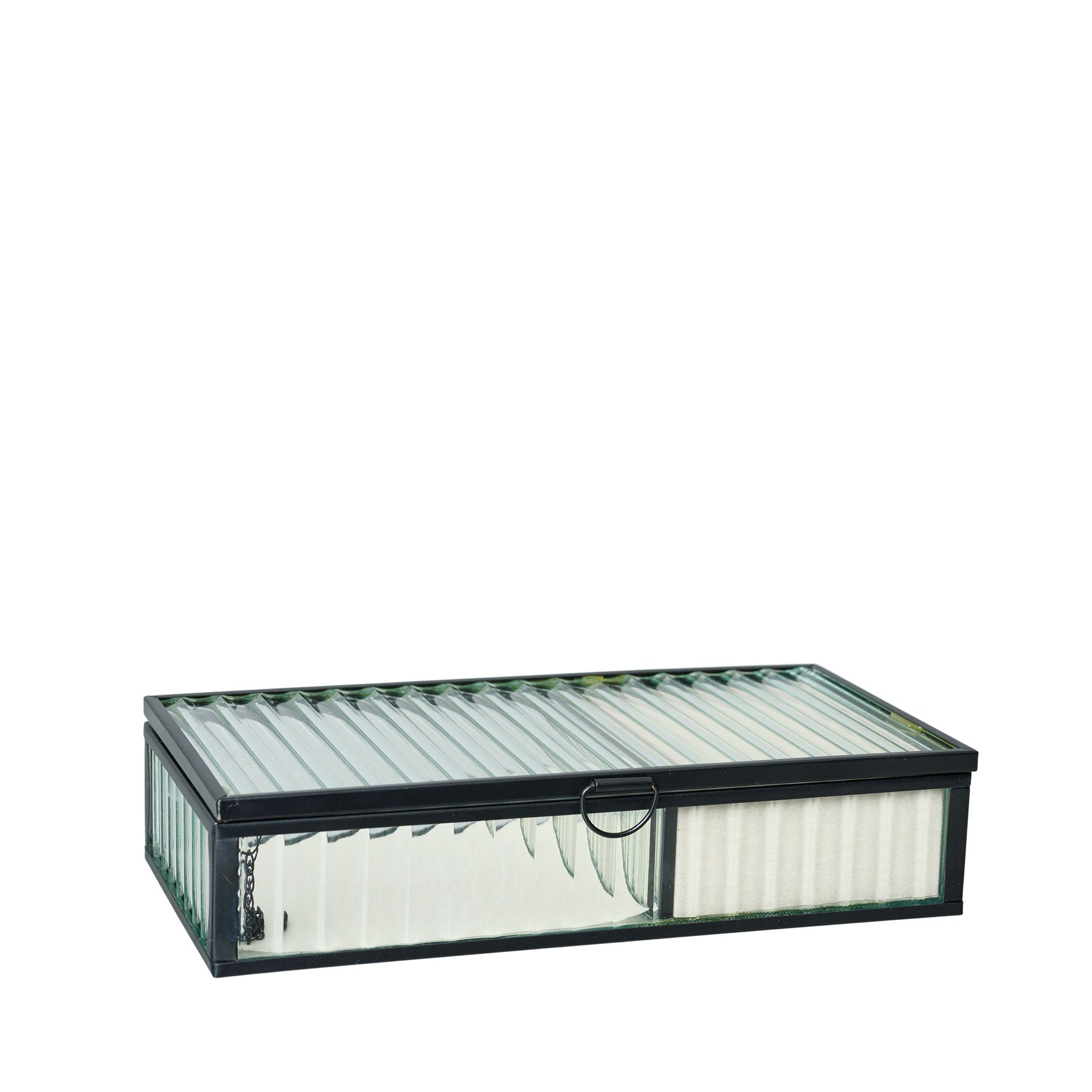 Smykkeskrin m. rillet glas