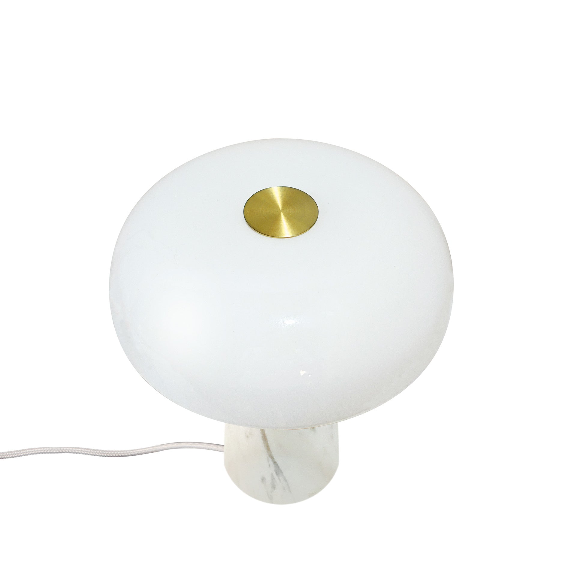 Glossy mini bordlampe hvid