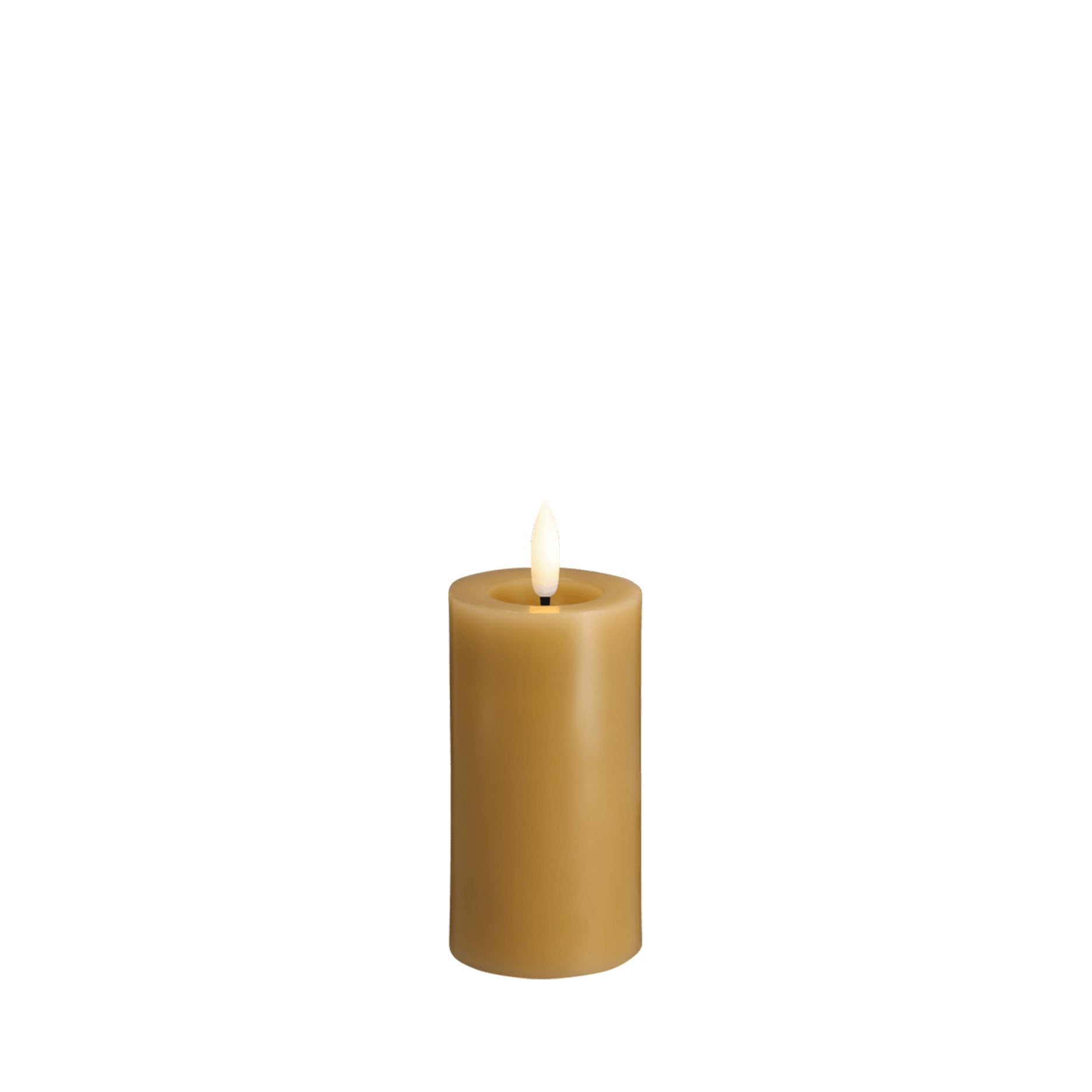 LED pillar candle 4,9x10 cm honey mustard