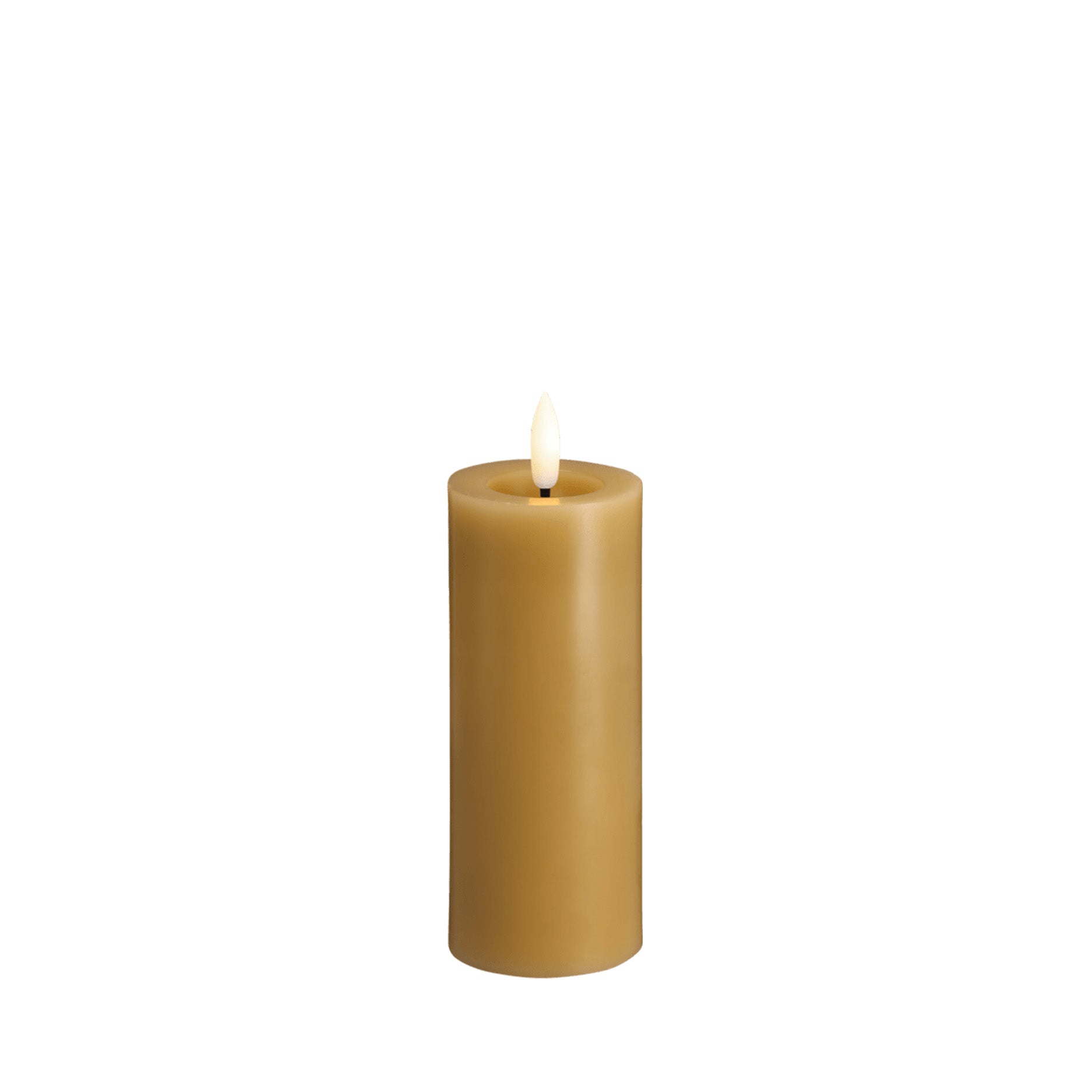 LED pillar candle 4,9x12,5 cm honey mustard