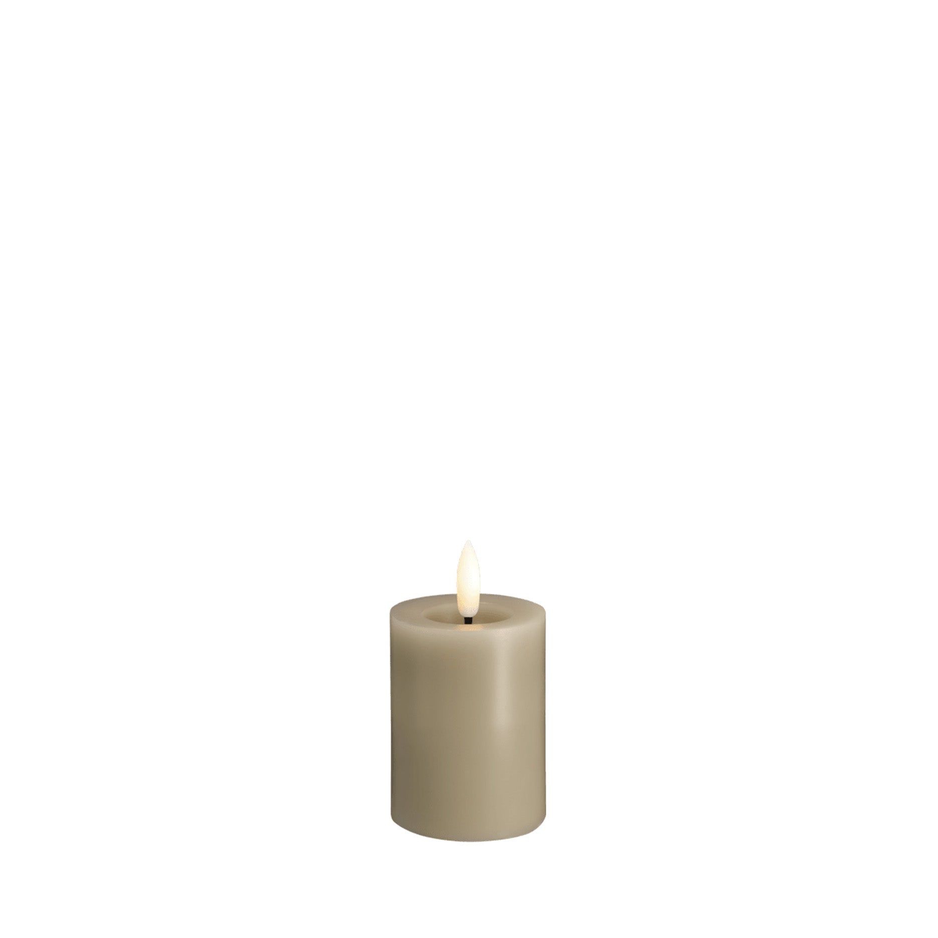 LED pillar candle 4,9x7,5 cm kit grey