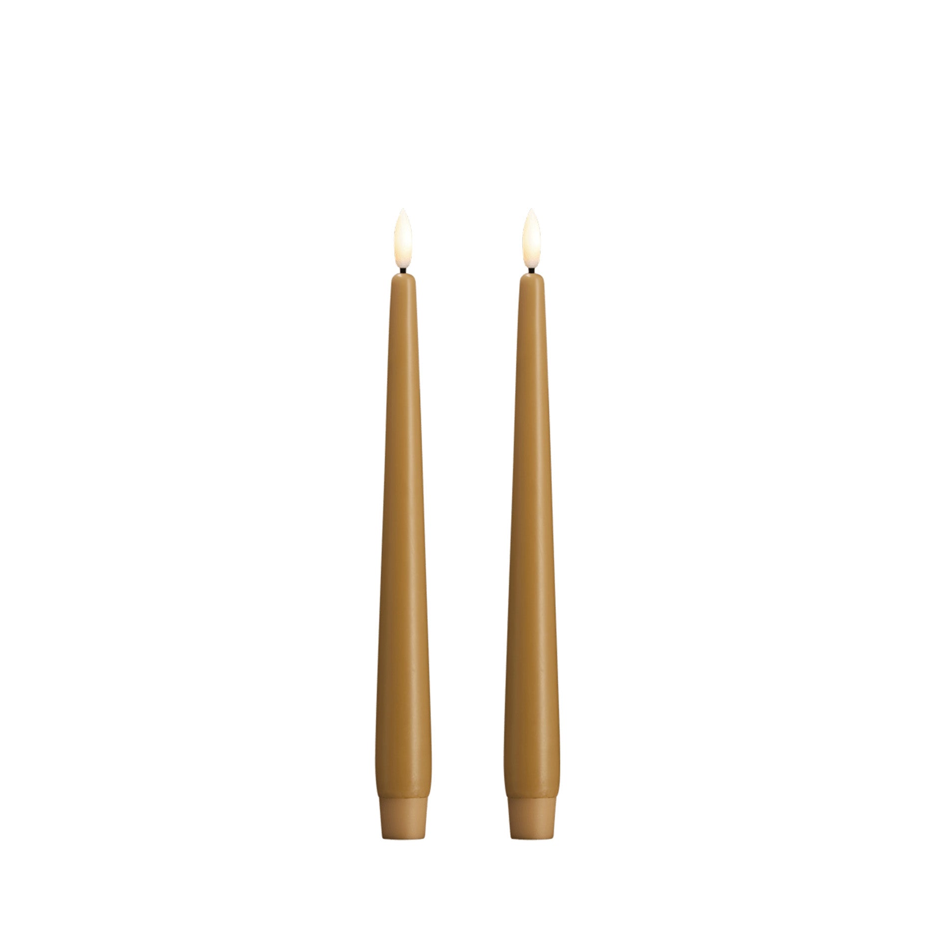LED taper candle 2 stk 2,3x25 cm honey mustard