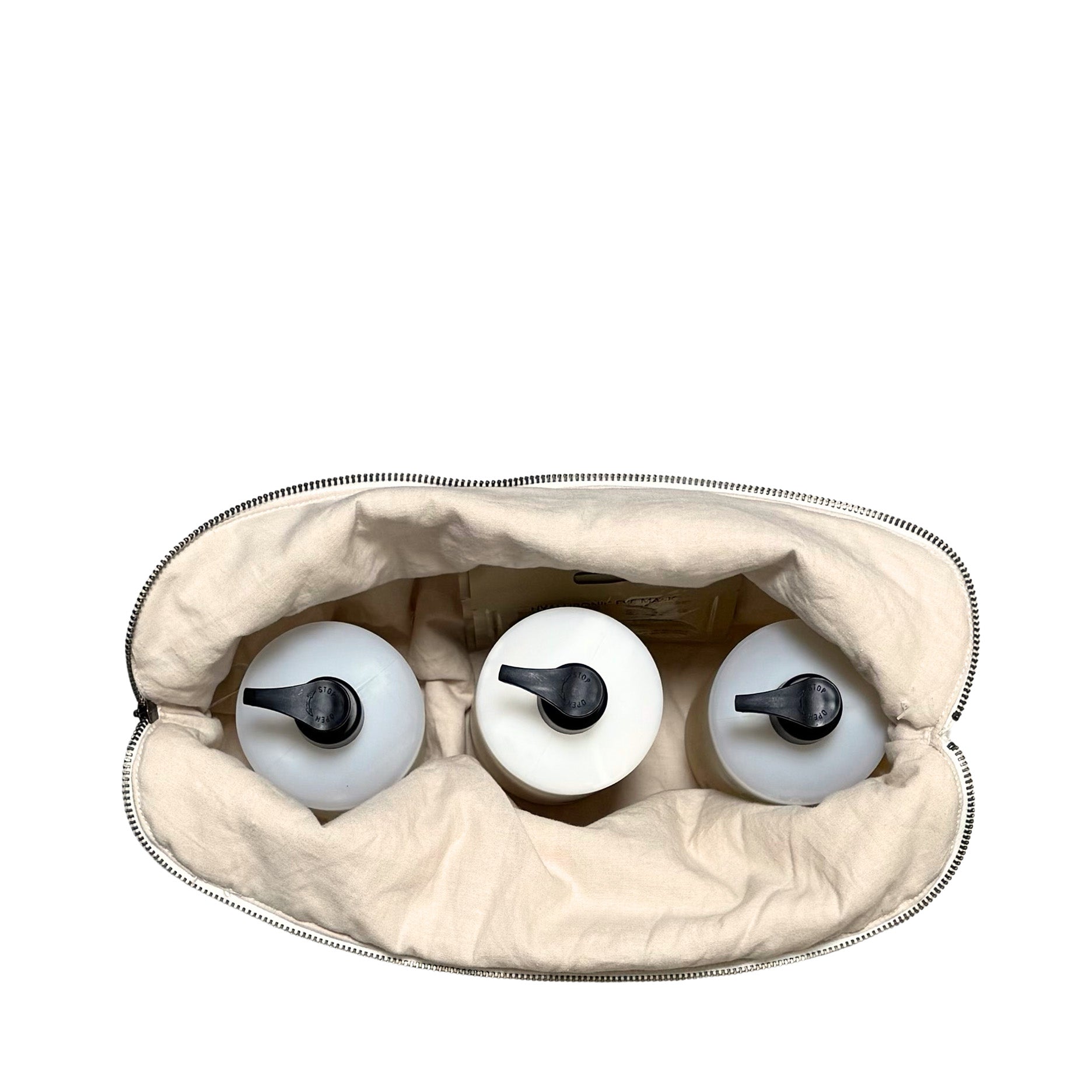 Kulturtasche 34x24 cm Mini-Streifen Sand