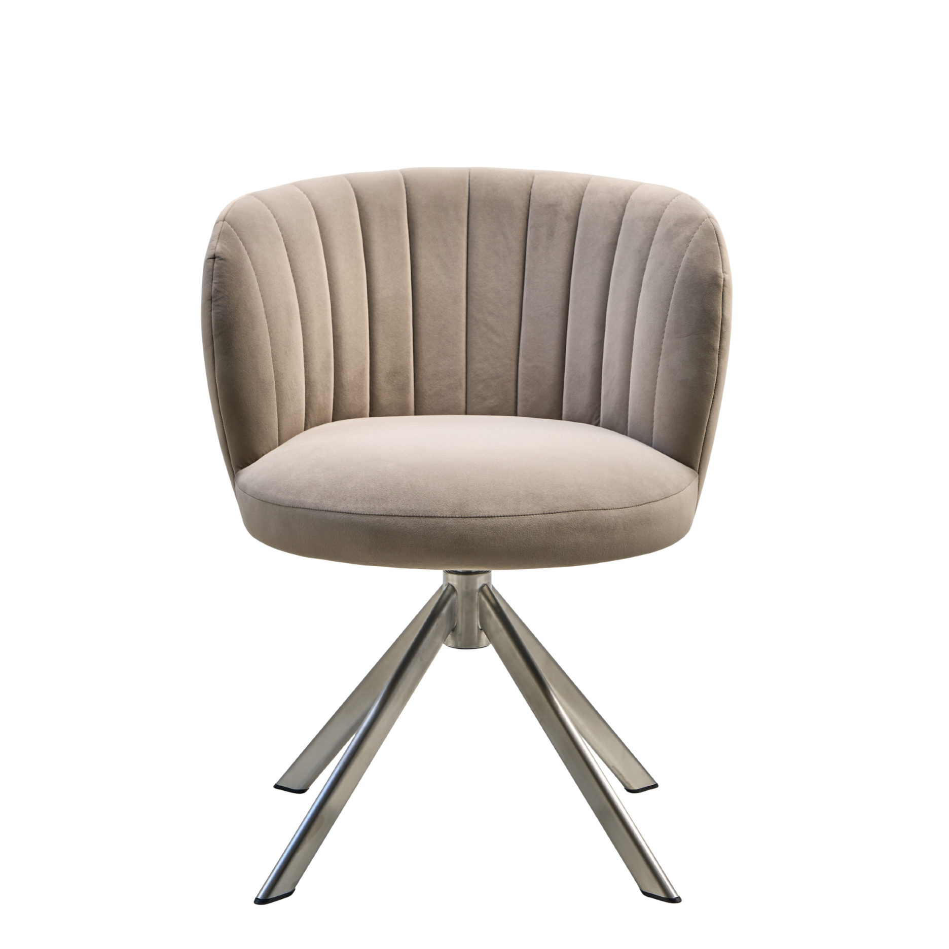 Shelly II spisebordsstol velour m. drejeben (stainless steel)