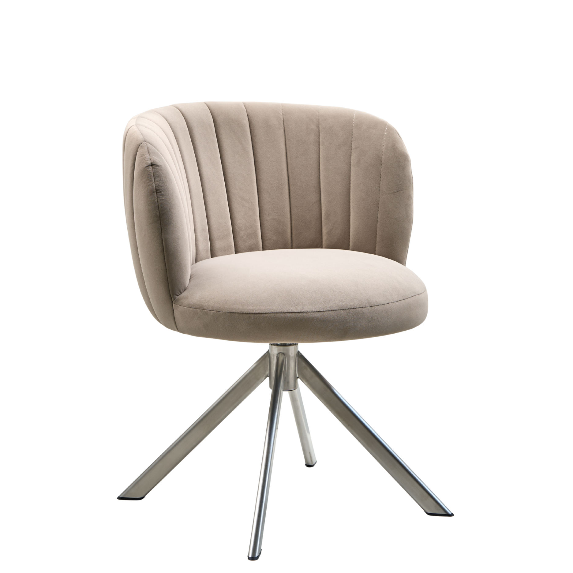 Shelly II spisebordsstol velour m. drejeben (stainless steel)