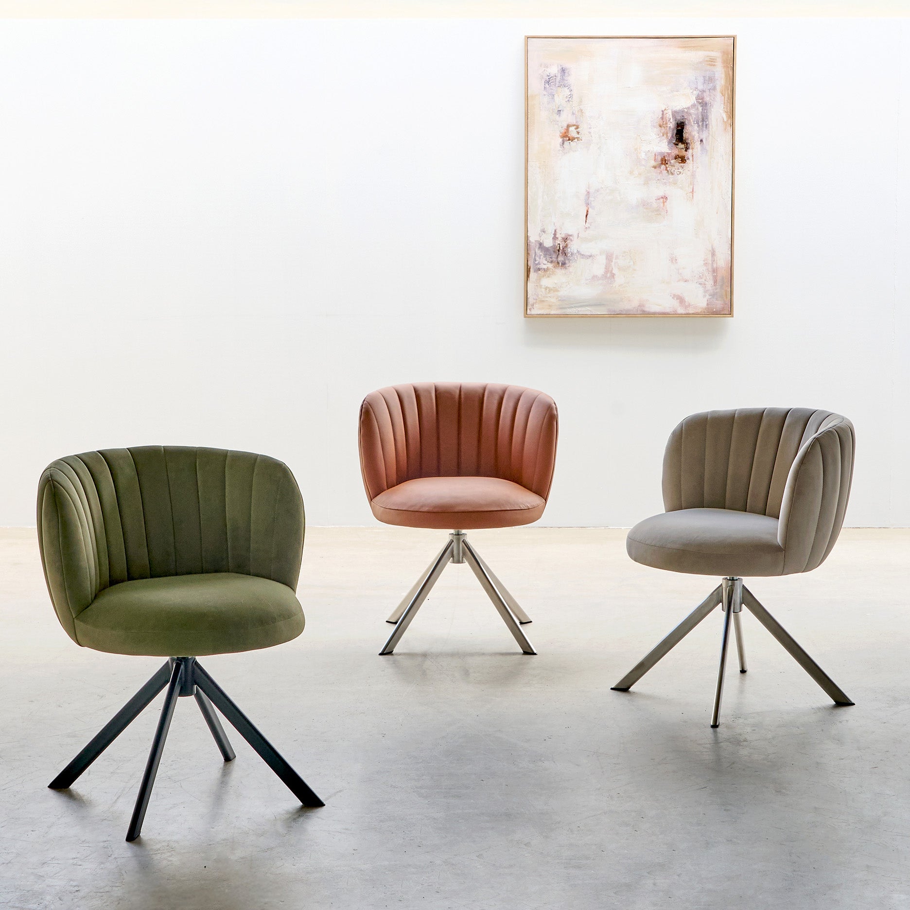 Shelly II spisebordsstol velour m. drejeben (sort)