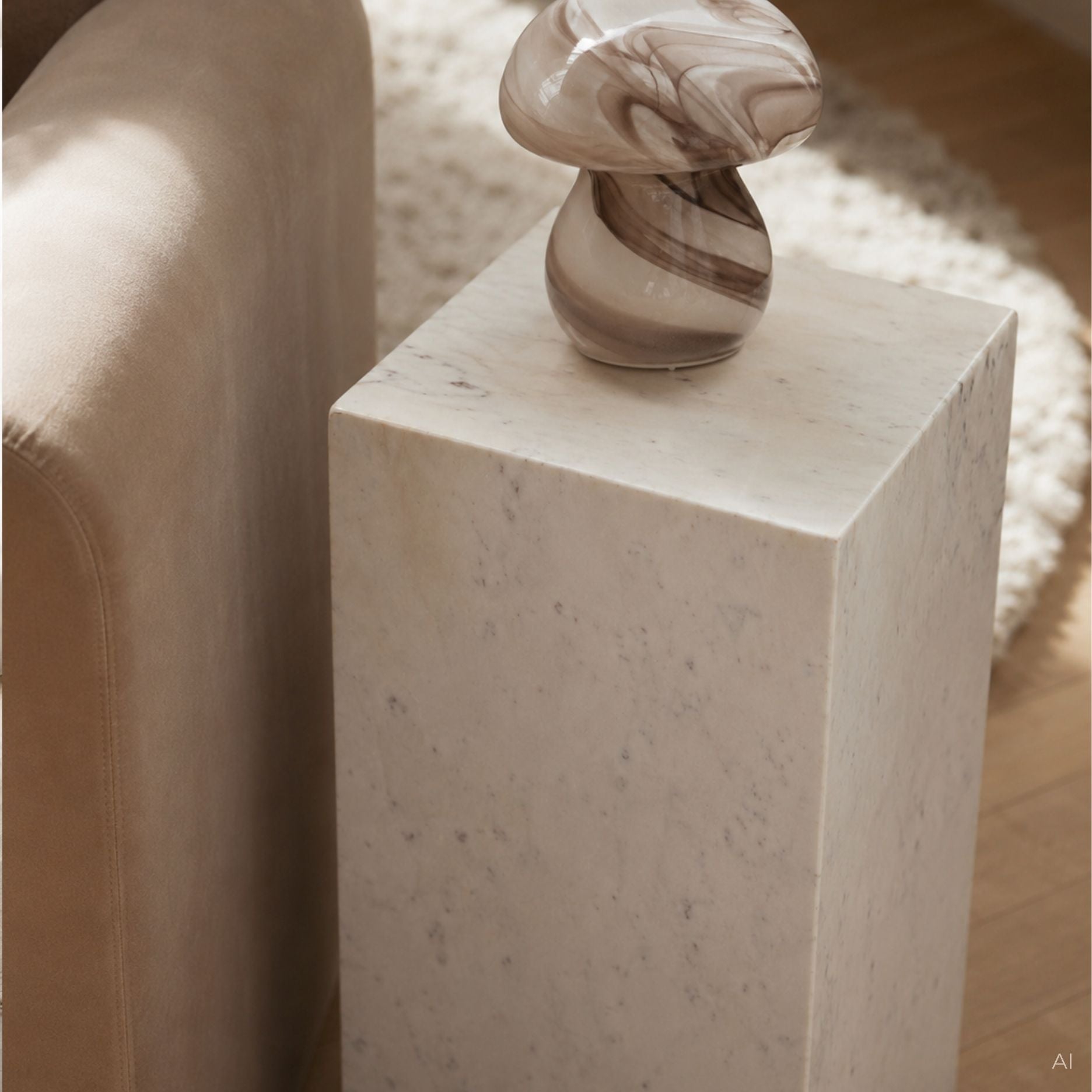 Hvid marmor podium H65 cm