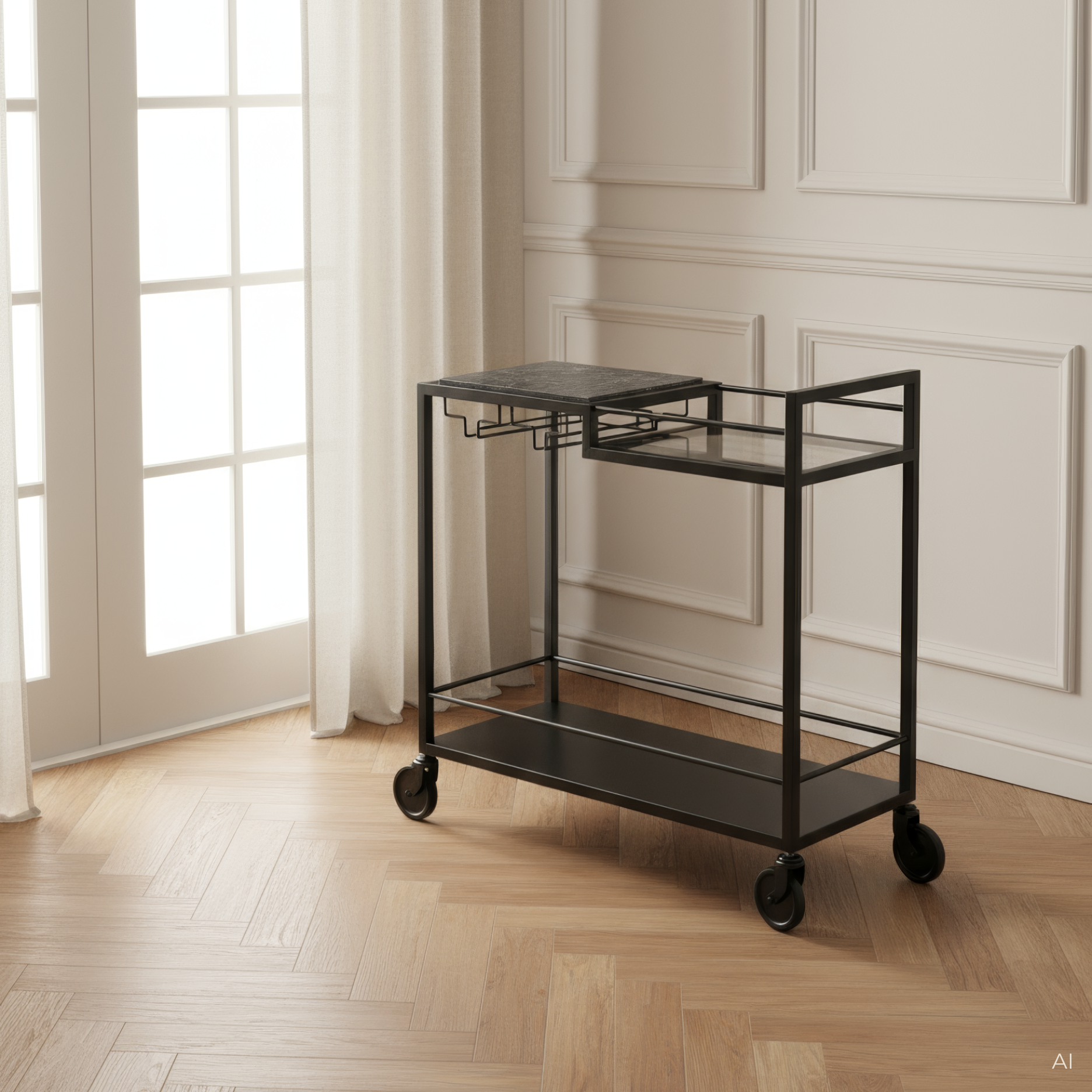 Mason II rullevogn MINI sort metal
