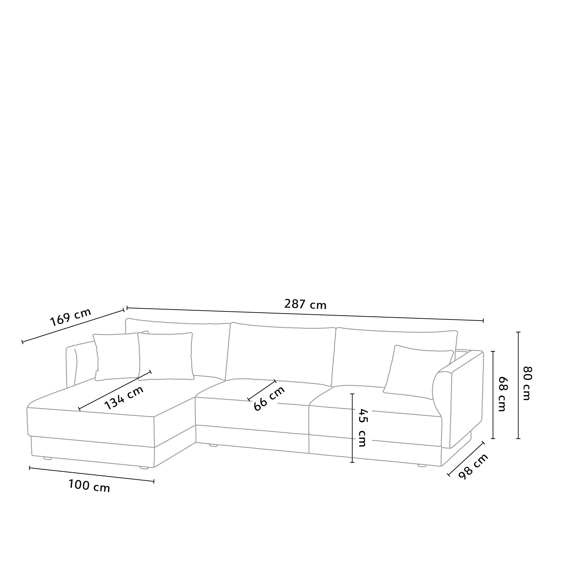 Capella II chaiselong sofa (venstrevendt)