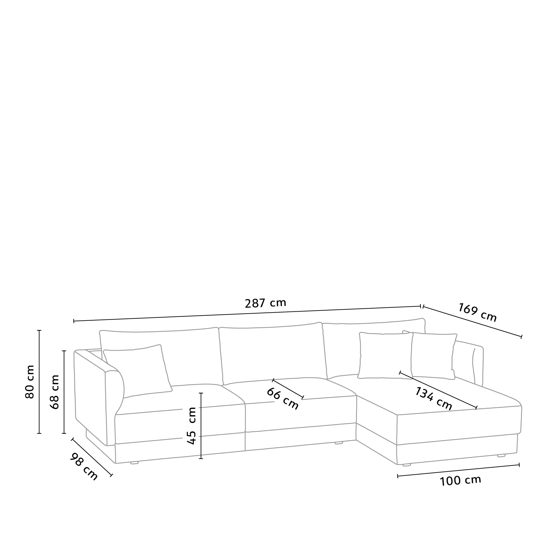 Capella II chaiselong sofa (højrevendt)