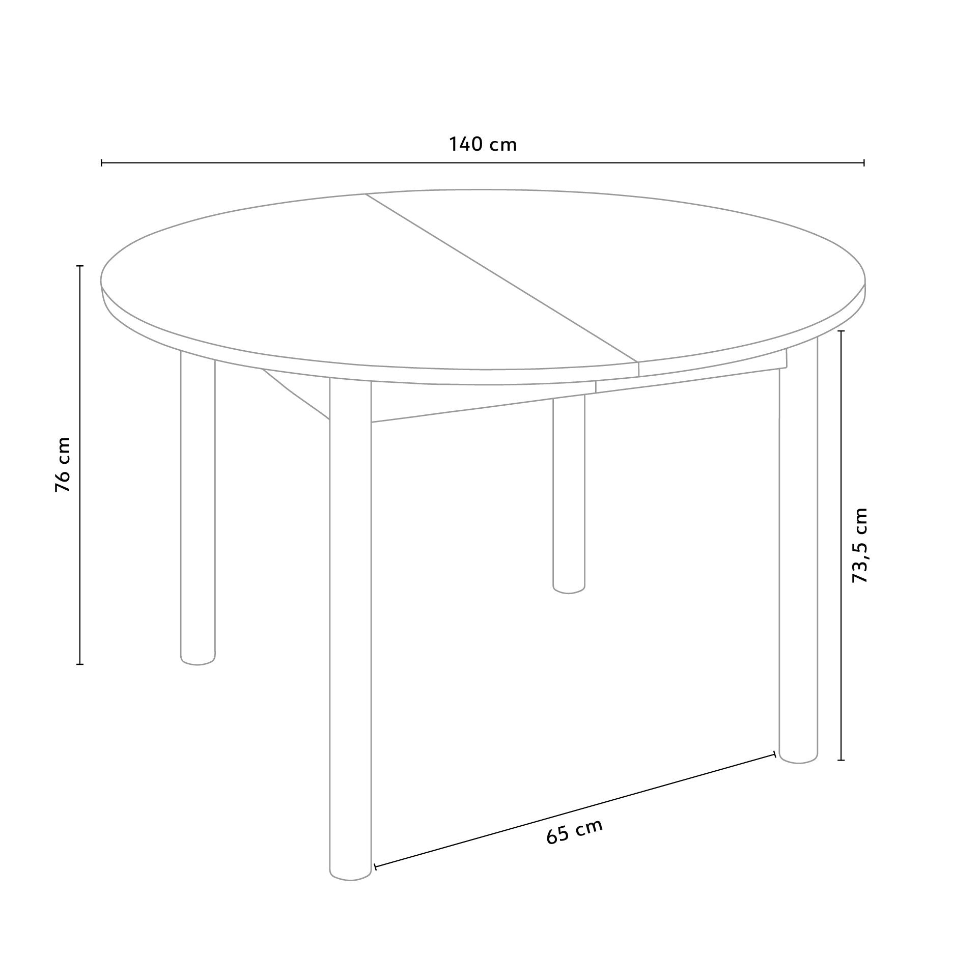 Colo udtræksspisebord (Ø140 cm)