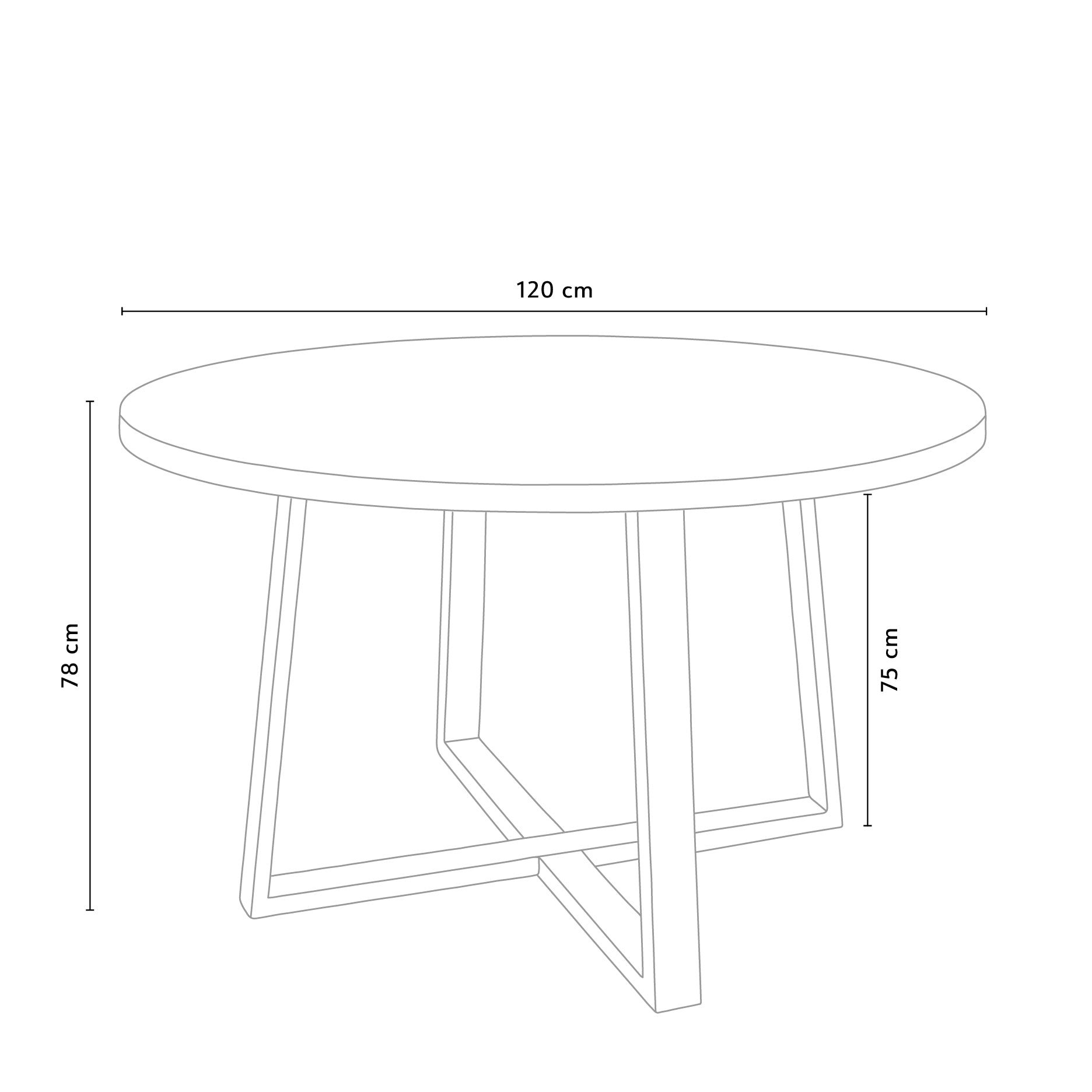 Grow sildebensspisebord, Ø120 cm